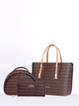 Coffee Women Shoulder Bag Makeup Bag and Wallet Combination Set Uma MC222990098 003